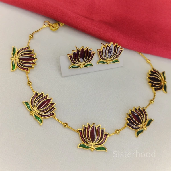 Sisterhood Lotus Neckale set  3 - Maroon