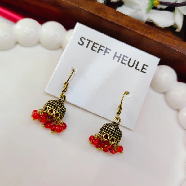Sisterhood Golden Jhumka11 - Red