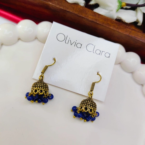 Sisterhood Golden Jhumka10 - Navy Blue