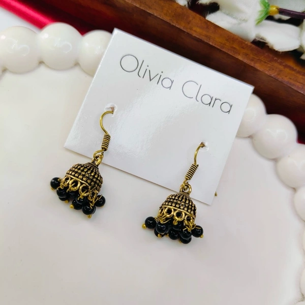 Sisterhood Golden Jhumka4 - Black