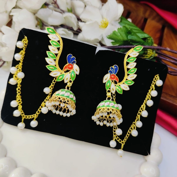 Sisterhood Jhumka with Mattal 8 - Green