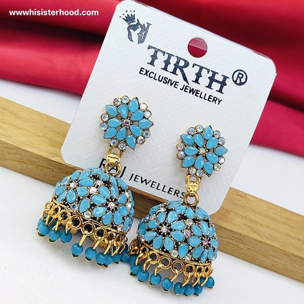 Colorful Stone Weightless jhumka 1