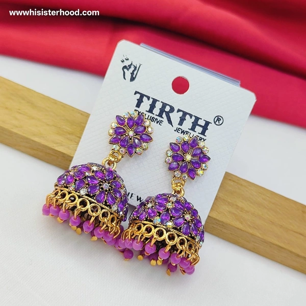 Colorful Stone Weightless jhumka 6