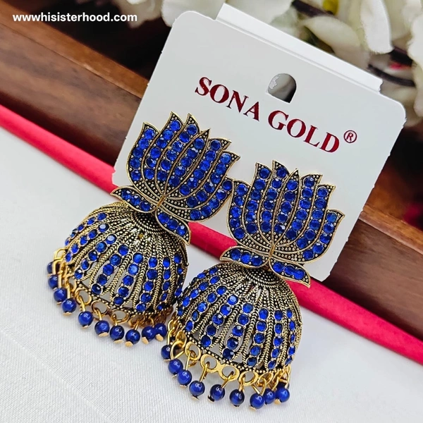 Stone Lotus Jhumka 7