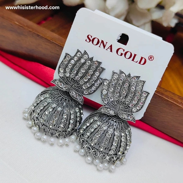 Stone Lotus Jhumka 5