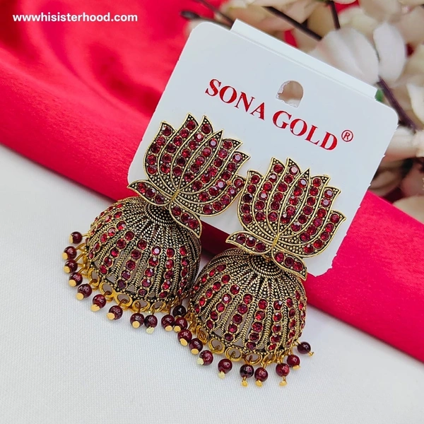 Stone Lotus Jhumka 3