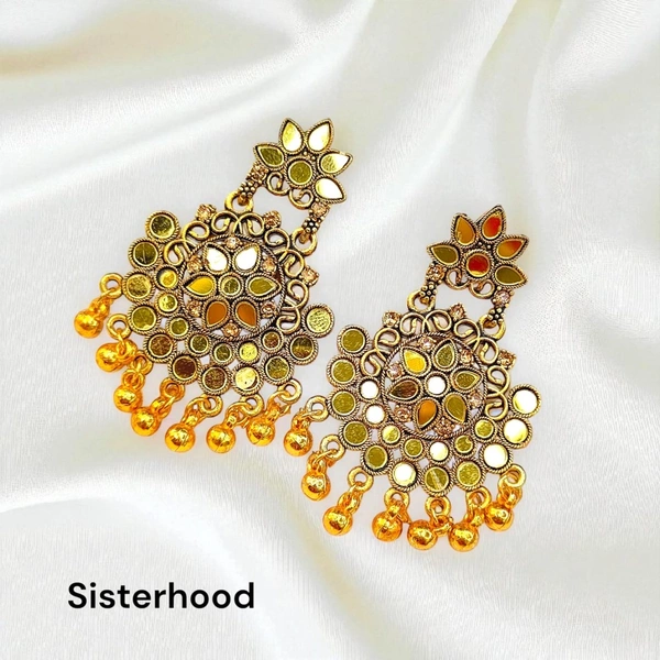 Traditional Mirror Golden Earring 6