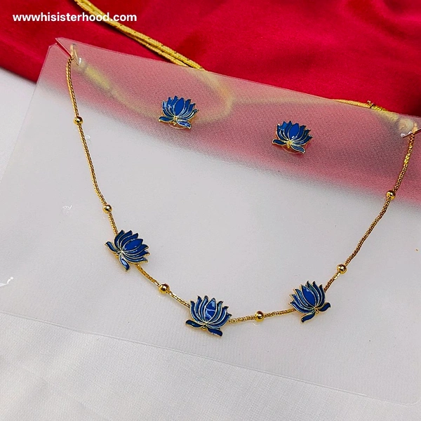 Trending Lotus Mala  - Navy Blue