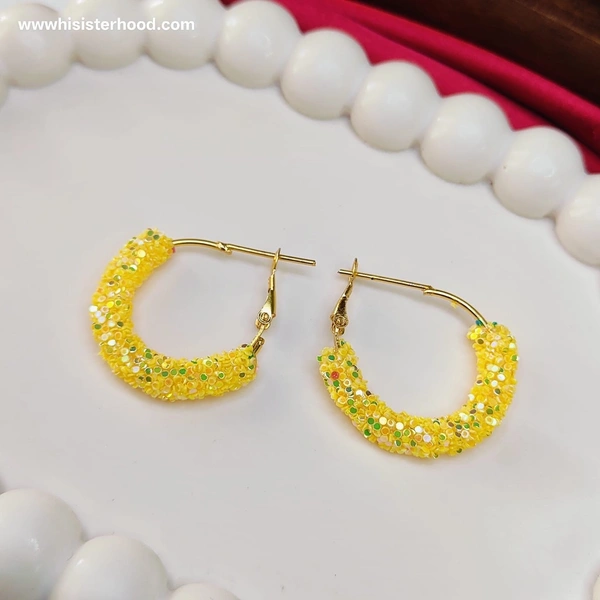 Sparkly  Glitter Hoop Earring 7