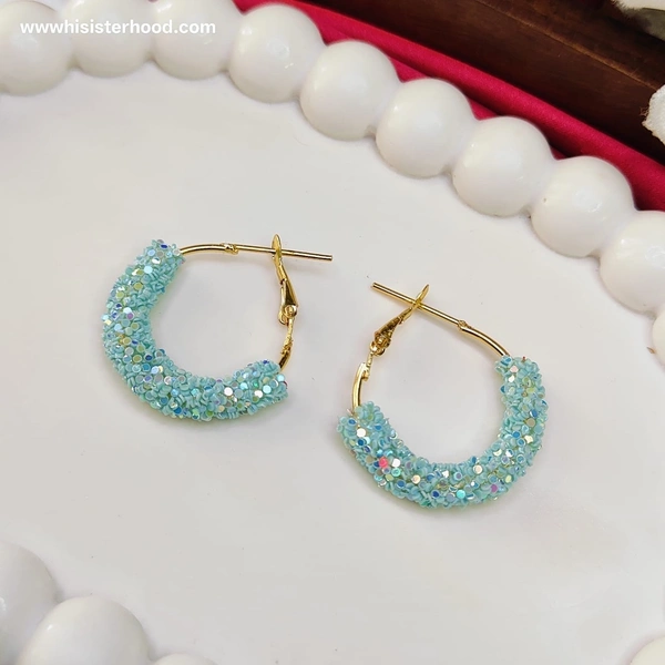 Sparkly  Glitter Hoop Earring 9