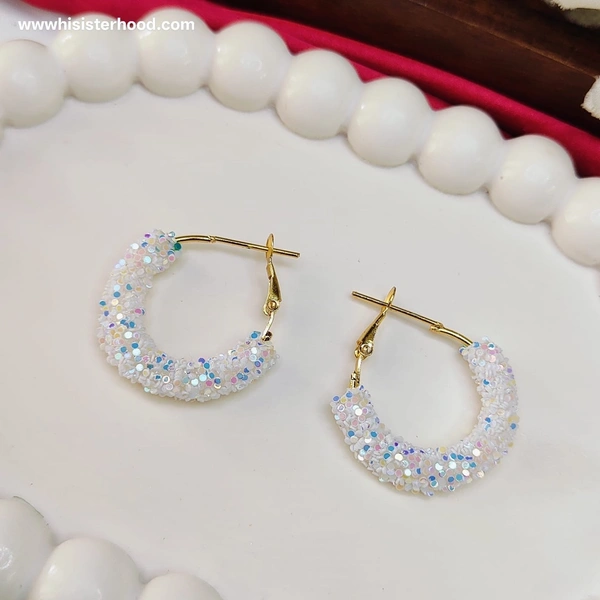 Sparkly  Glitter Hoop Earring 2