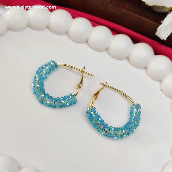 Sparkly  Glitter Hoop Earring 6