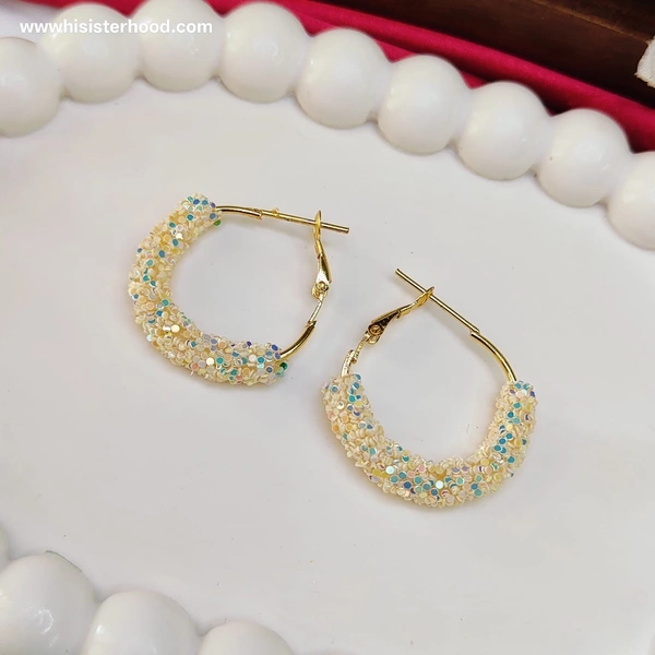 Sparkly  Glitter Hoop Earring 10