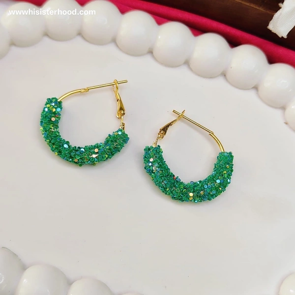 Sparkly  Glitter Hoop Earring 3