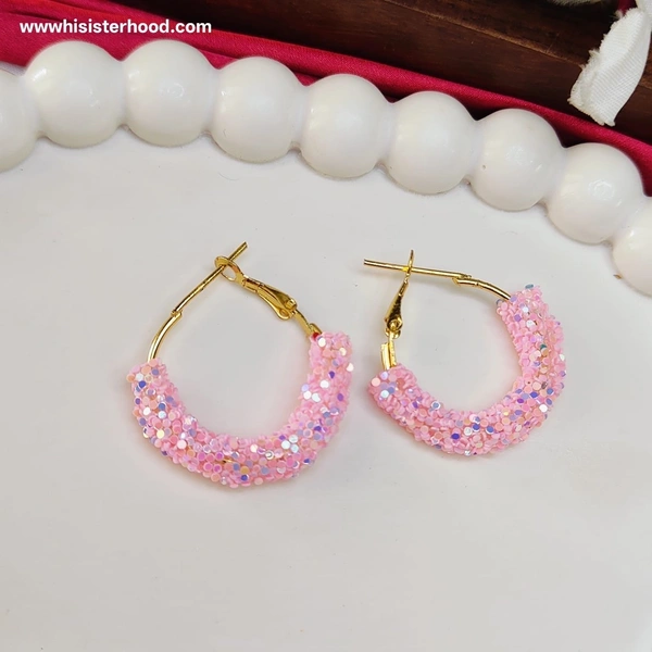 Sparkly  Glitter Hoop Earring 1