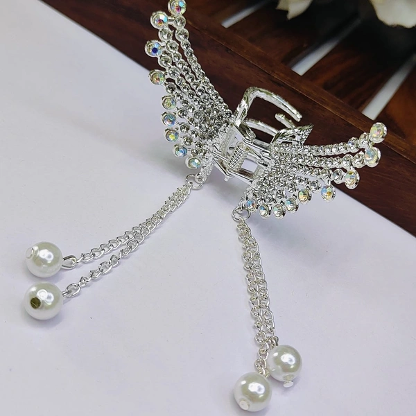 Silver Butterfly Clip  - Silver