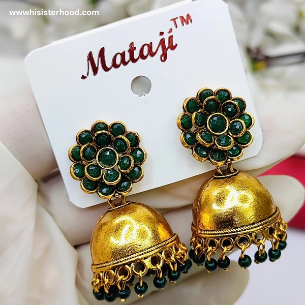 Flower  Jhumka 6 - Everglade