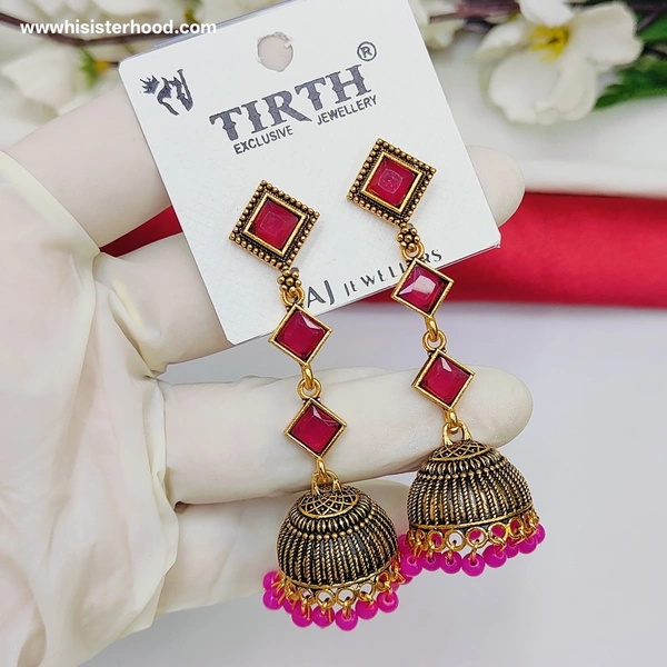 Jhumka 9 - Fuchsia Pink