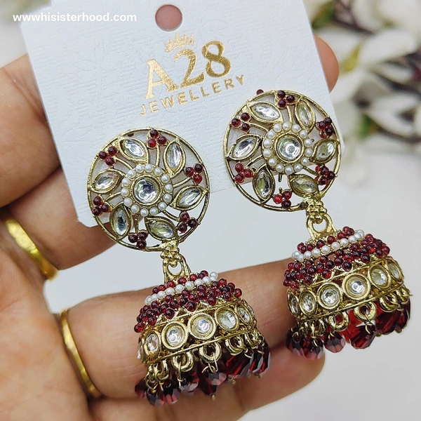 Kundan Jhumka3 - Maroon