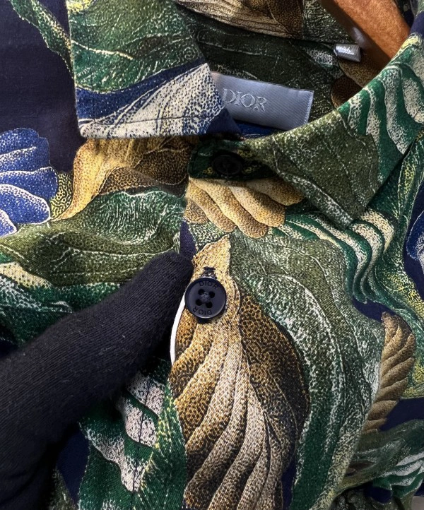 Christian Dior Green Floral Printed Premium Half Shirt
