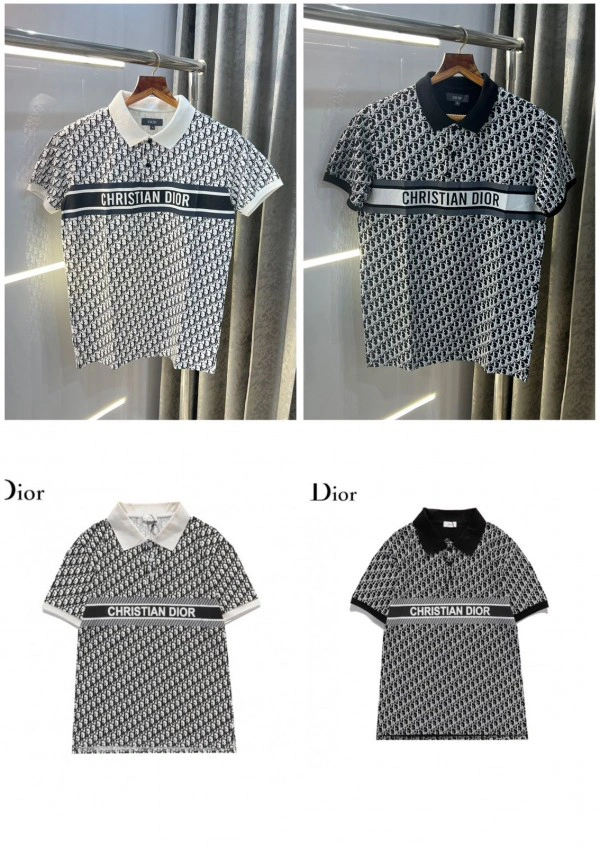 Christian Dior White Monogram Print Imported Polo T-Shirt