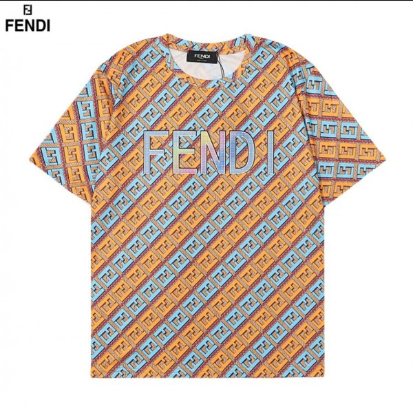 FENDI PRINTED ROUND NECK TSHIRT YELLOW TURKISH - M-XL