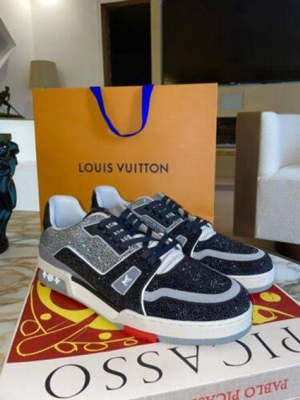louis vuitton trainer crystal black red - 41-42-43-44-45
