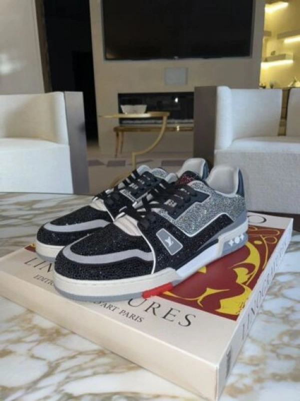louis vuitton trainer crystal black red - 41-42-43-44-45