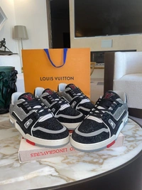 louis vuitton trainer crystal black red - 41-42-43-44-45