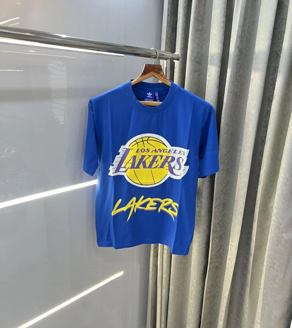 Adidas Lakers Blue Printed Imported Oversized T-Shirt - S-36 M-38 L-40 Xl-42 Xxl-44