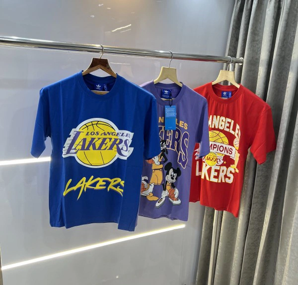 Adidas Lakers Blue Printed Imported Oversized T-Shirt - S-36 M-38 L-40 Xl-42 Xxl-44