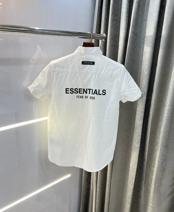 Essentials Fog White Back Print Premium Half Shirt - White, S -37 M-39 L-41 Xl-43 Xxl-45
