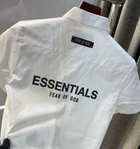Essentials Fog White Back Print Premium Half Shirt - White, S -37 M-39 L-41 Xl-43 Xxl-45
