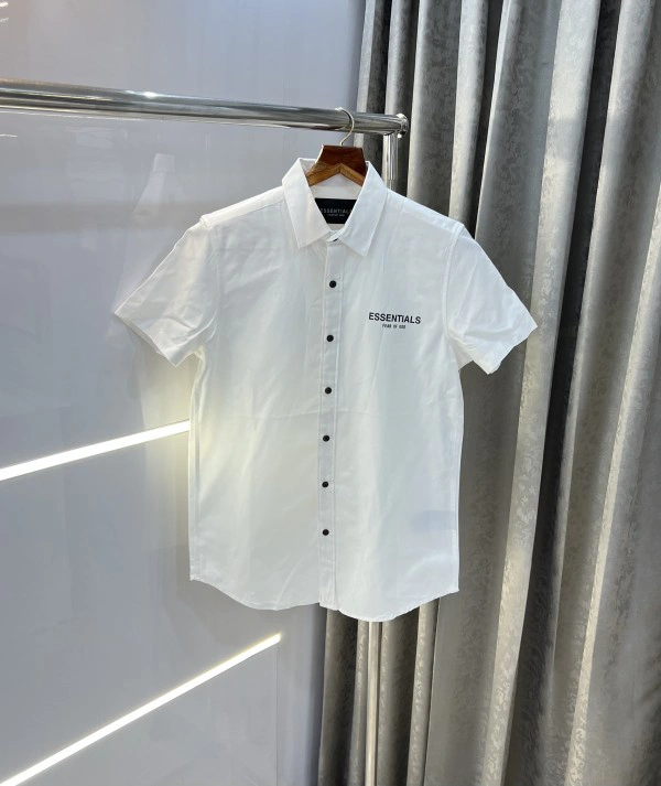Essentials Fog White Back Print Premium Half Shirt - White, S -37 M-39 L-41 Xl-43 Xxl-45