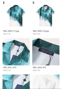 Louis Vuitton White Green Monogram Printed Imported Half Shirt