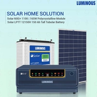 Luminous Solar Home Solution NXG1100 & 150Ah Solar Tubular Battery & 150W Poly Crys Module17%off