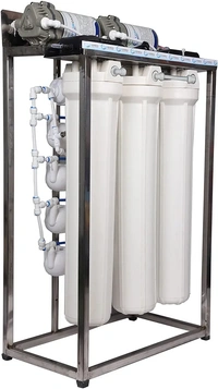  50 LPH commercial RO + UV water purifier Plant 50 Litre Per Hour Blue Stainless steel Full Automatic with TDS Adjuster - White, 20