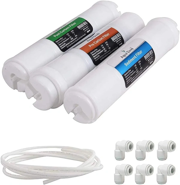 Aqua Fresh RO System  628AQUADOVE Universal Carbon Sediment Kit Premium Filter Set for RO Water Purifier, All Kind of RO/UV/UF
