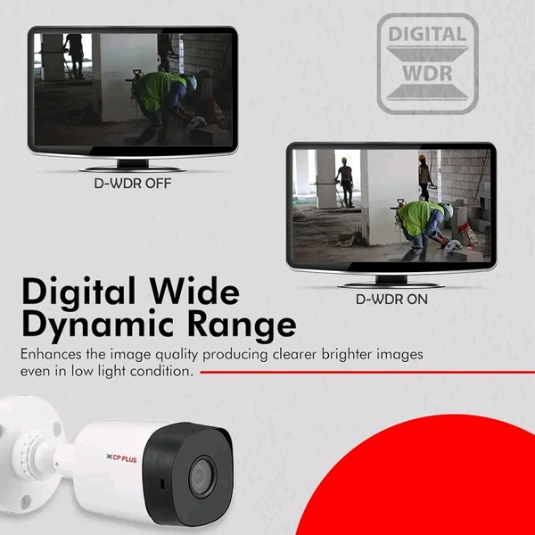 CP PLUS Weatherproof Outdoor Wired Bullet Security Camera | 2.4 MP| 3.6 MM Lens for Wide Angle | 1080P Full HD Recording | Digital Wide Dynamic Range (D-WDR) | CP-URC-TC24PL2-V3 (White) - 2