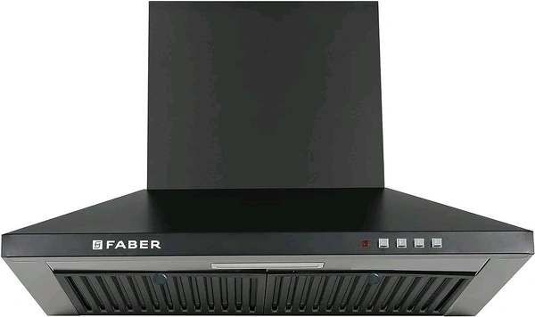 Benthos Enterprises  Faber 60 cm 1000 m³/hr Kitchen Chimney (HOOD PLUTO PB BF BK 60, Baffle Filter, Push Button, Black) - 5, Faber 60 cm 1000 m³/hr Kit.