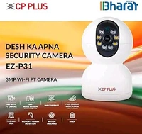 CP PLUS 3MP Smart Wi-fi CCTV Camera | 360° & Full HD Home Security | Full Color Night Vision | 2-Way Talk | Advanced Motion Tracking | SD Card Support (Upto 256GB) | IR Distance 20Mtr | EZ-P31 - White, 2