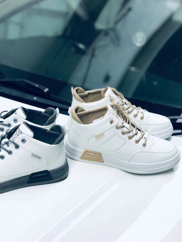 Imported Men Hightop Shoes - Cream, 8