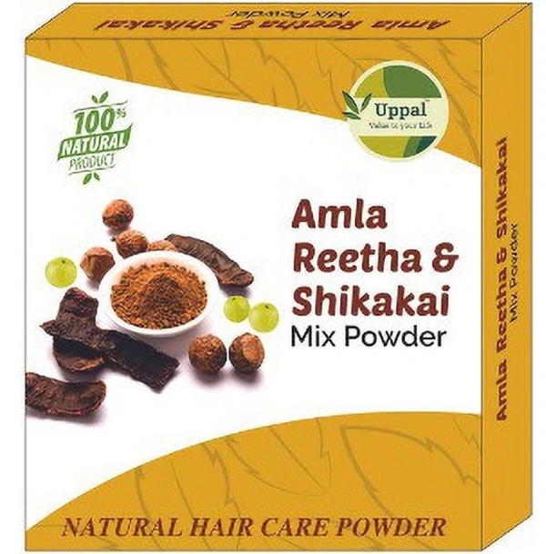  Uppal - Value To Your Life Uppal Natural Amla, Reetha, Shikakai Mix Powder Hair Pack-Chemical Free-Natural Hair Nourishment,Root Strengthening150gm - 150 gm