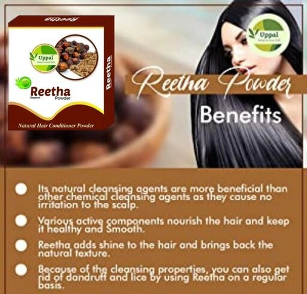 Uppal - Value To Your Life Natural Reetha Powder for Hair Growth-Herbal , Natural and Safe Control Hair Fall-Herbal Conditioner 150gm - 150 gm