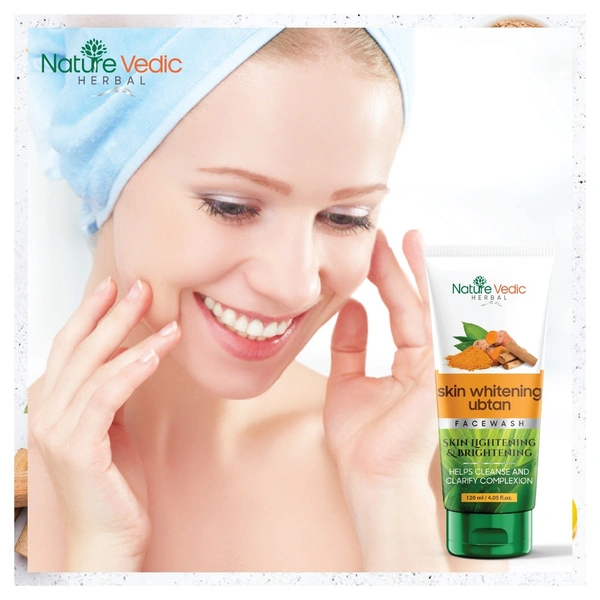 Nature Vedic Skin Whitening Ubtan Face wash For Skin Brightening & Lightening FaceWash  - 120 ml