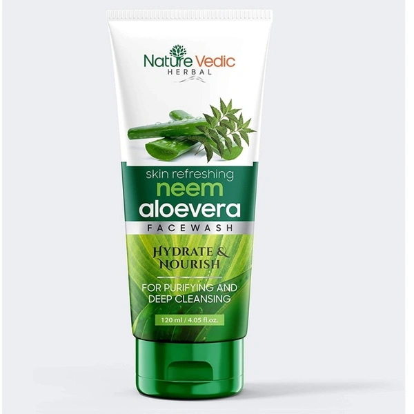 Nature Vedic Neem, Aloe Vera Face wash for Purifying & Deep Cleansing  FaceWash - 120 ml