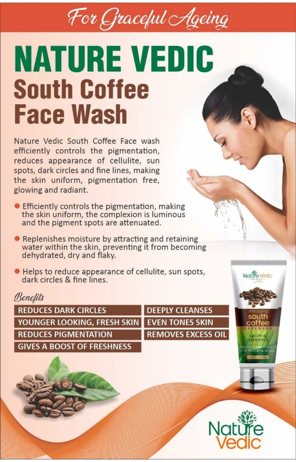 Nature Vedic South-Coffee Face wash For Glow & Radiance FaceWash  - 120 ml