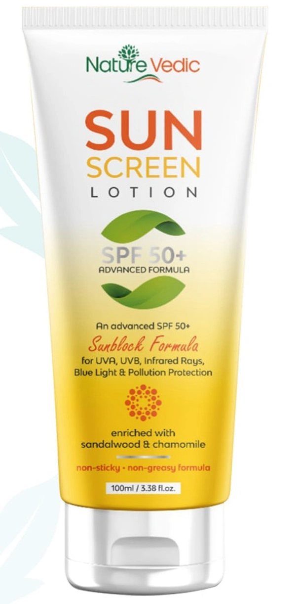 Nature vedic Nature Vedic Sun Screen lotion Advanced Sunblock Formula for Pollution Protection | SPF 50+  |100 ml  - 100 ml