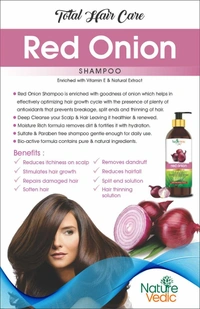 Nature Vedic Red Onion Shampoo for  Dandruff  & Hair fall Control  - 300 ml