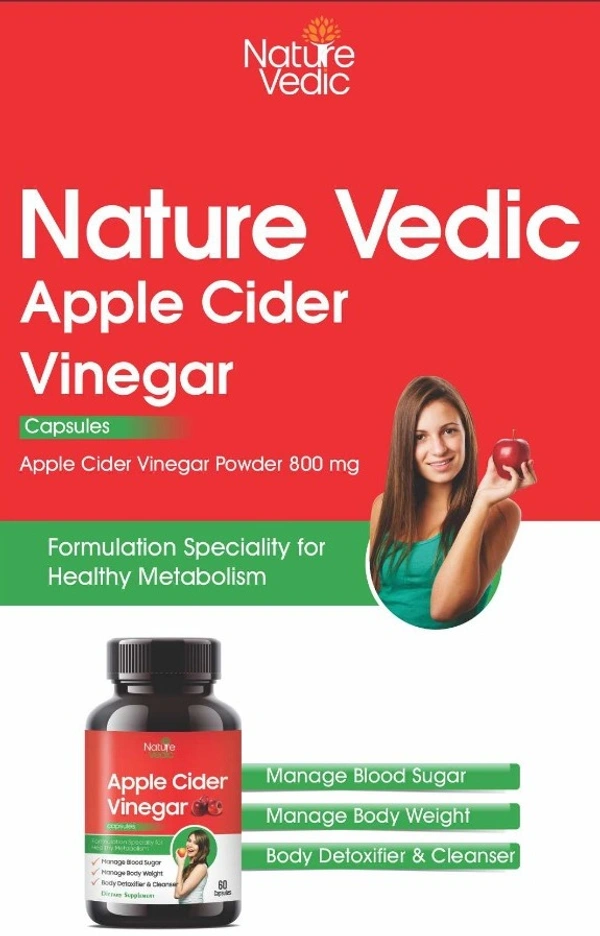 Nature Vedic Apple Cider Vinegar Capsules- for Manage Weight -  - 60 Capsules
